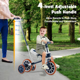 NNECW 4-in-1 Kids Trike Bike with Adjustable Parent Push Handle for Kids Aged 2-4-Navy