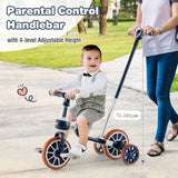 NNECW 4-in-1 Kids Trike Bike with Adjustable Parent Push Handle for Kids Aged 2-4-Navy