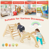 NNECW 7-in-1 Wood Triangle Climbing Toys for Toddlers 1+ Years Old