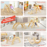 NNECW 7-in-1 Wood Triangle Climbing Toys for Toddlers 1+ Years Old