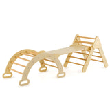 NNECW 7-in-1 Wood Triangle Climbing Toys for Toddlers 1+ Years Old