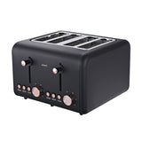 NNEDPE 4 Slice Toaster Rose Trim Collection - Black