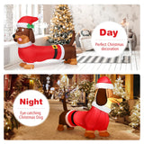 NNECW Christmas Dachshund Arch & Inflatable Dog Xmas Decoration for Yard