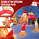 NNECW Christmas Dachshund Arch & Inflatable Dog Xmas Decoration for Yard