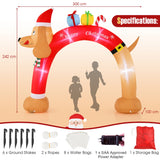 NNECW Christmas Dachshund Arch & Inflatable Dog Xmas Decoration for Yard