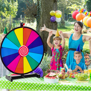 NNECW 18" Tabletop Spinning Prize Wheel With Solid Metal Base for Party