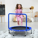 NNECW Foldable Kids Trampoline with Handle for Indoor &amp; Outdoor-Blue