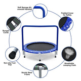 NNECW Foldable Kids Trampoline with Handle for Indoor &amp; Outdoor-Blue