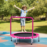 NNECW Foldable Kids Trampoline with Handle for Indoor &amp; Outdoor-Pink