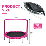 NNECW Foldable Kids Trampoline with Handle for Indoor &amp; Outdoor-Pink