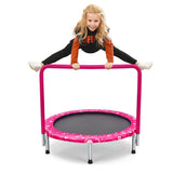 NNECW Foldable Kids Trampoline with Handle for Indoor &amp; Outdoor-Pink