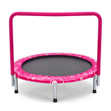 NNECW Foldable Kids Trampoline with Handle for Indoor &amp; Outdoor-Pink