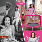 NNECW Foldable Kids Trampoline with Handle for Indoor &amp; Outdoor-Pink