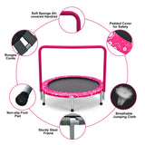NNECW Foldable Kids Trampoline with Handle for Indoor &amp; Outdoor-Pink