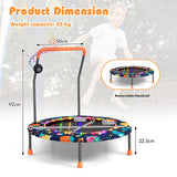 NNECW Toddler Music Trampoline with Colorful LED Lights for Kids-Navy