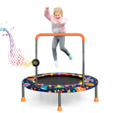 NNECW Toddler Music Trampoline with Colorful LED Lights for Kids-Navy