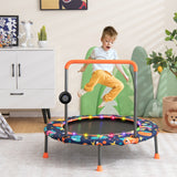 NNECW Toddler Music Trampoline with Colorful LED Lights for Kids-Navy
