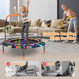 NNECW Toddler Music Trampoline with Colorful LED Lights for Kids-Navy