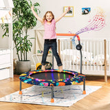 NNECW Toddler Music Trampoline with Colorful LED Lights for Kids-Navy