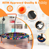 NNECW Toddler Music Trampoline with Colorful LED Lights for Kids-Navy