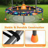 NNECW Toddler Music Trampoline with Colorful LED Lights for Kids-Navy