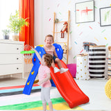 NNECW 2 Step Children Folding Slide with Basketball Hoop