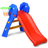 NNECW 2 Step Children Folding Slide with Basketball Hoop