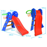 NNECW 2 Step Children Folding Slide with Basketball Hoop
