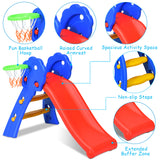 NNECW 2 Step Children Folding Slide with Basketball Hoop