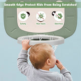 NNECW 3-In-1 Children's Playground with Height-Adjustable Basketball Stand Green