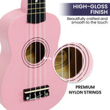 NNEDPE 21in Ukulele Guitar- Pink