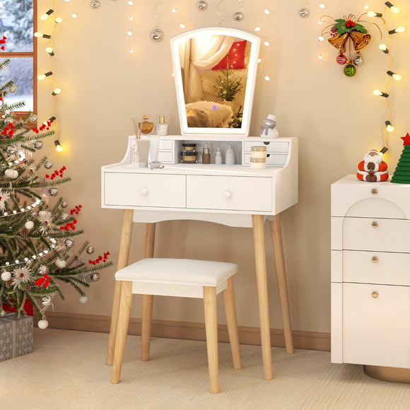 NNECW Vanity Makeup Table with 6 Drawers for Bedroom