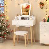 NNECW Vanity Makeup Table with 6 Drawers for Bedroom
