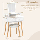 NNECW Vanity Makeup Table with 6 Drawers for Bedroom