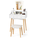 NNECW Vanity Makeup Table with 6 Drawers for Bedroom