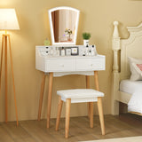 NNECW Vanity Makeup Table with 6 Drawers for Bedroom