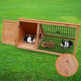 NNEDPE Triangle Wooden Rabbit Hutch