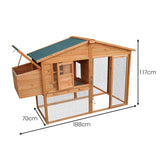 NNEDPE Large Chicken Coop & Rabbit Hutch With Ramp