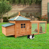 NNEDPE Large Wooden Chicken Coop Rabbit Hutch Nesting Box Fir Wood