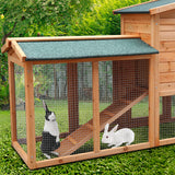 NNEDPE Large Wooden Chicken Coop & Rabbit Hutch With Ramp