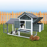 NNEDPE Large Chicken Coop & Rabbit Hutch With Ramp - Green