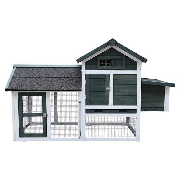NNEDPE Large Chicken Coop & Rabbit Hutch With Ramp - Green