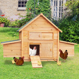 NNEDPE Wooden Chicken Coop & Rabbit Hutch With Ramp Nesting Boxes