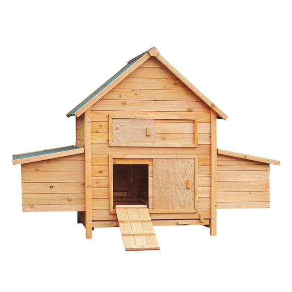NNEDPE Wooden Chicken Coop & Rabbit Hutch With Ramp Nesting Boxes