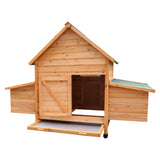 NNEDPE Wooden Chicken Coop & Rabbit Hutch With Ramp Nesting Boxes