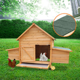 NNEDPE Wooden Chicken Coop & Rabbit Hutch With Ramp Nesting Boxes