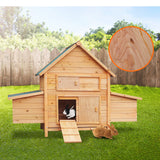 NNEDPE Wooden Chicken Coop & Rabbit Hutch With Ramp Nesting Boxes