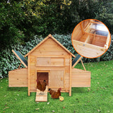 NNEDPE Wooden Chicken Coop & Rabbit Hutch With Ramp Nesting Boxes