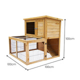NNEDPE 2-Storey Chicken Coop & Rabbit Hutch With Large Run