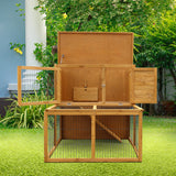 NNEDPE 2-Storey Chicken Coop & Rabbit Hutch With Large Run